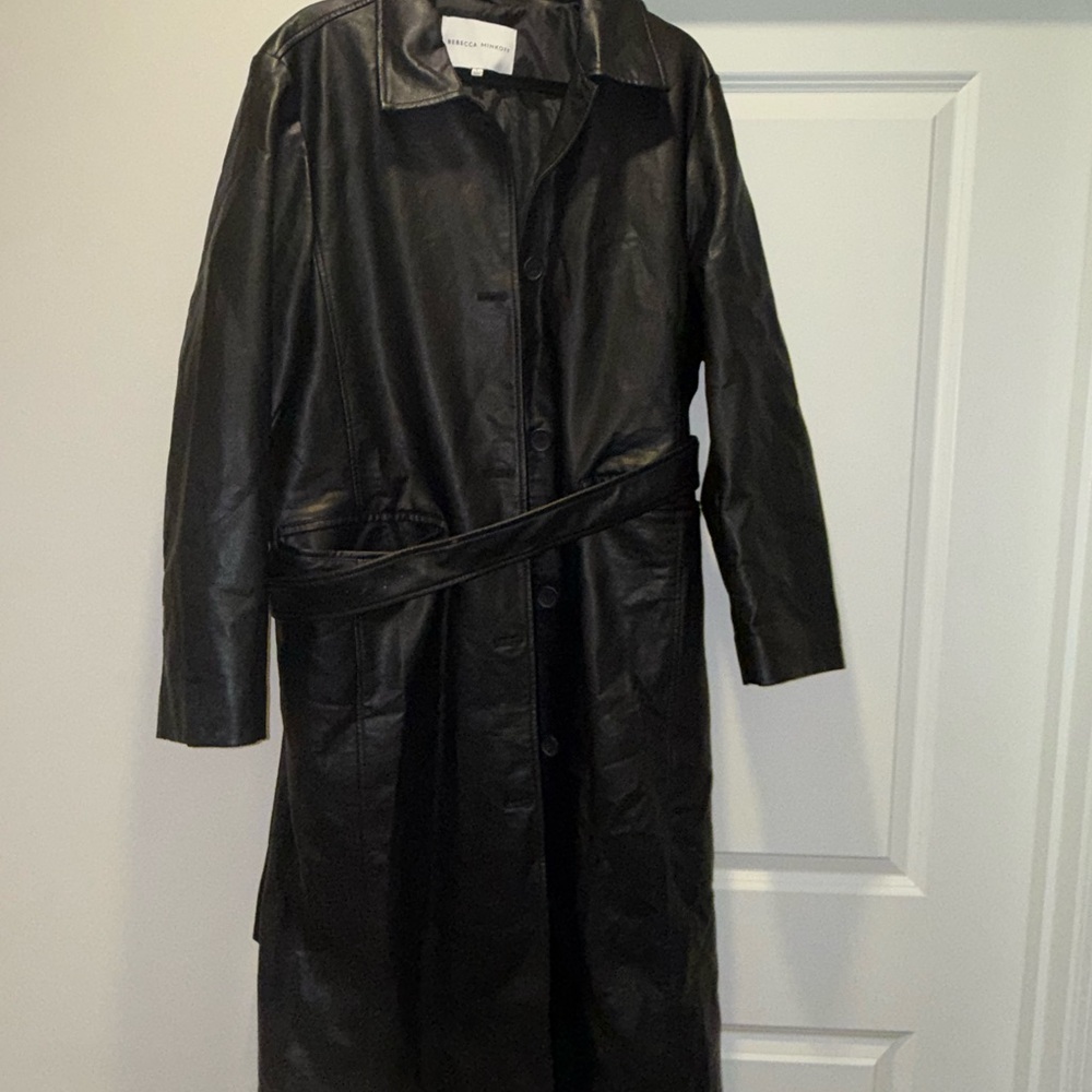 Rebecca Minkoff Black Leather Trench Coat